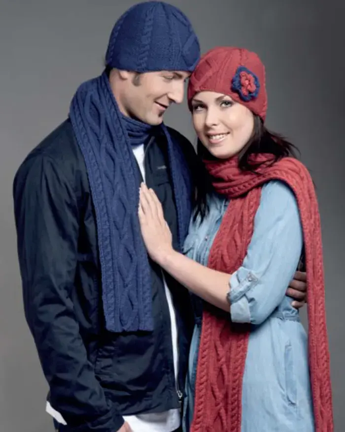 His & Her Beanie and Scarf